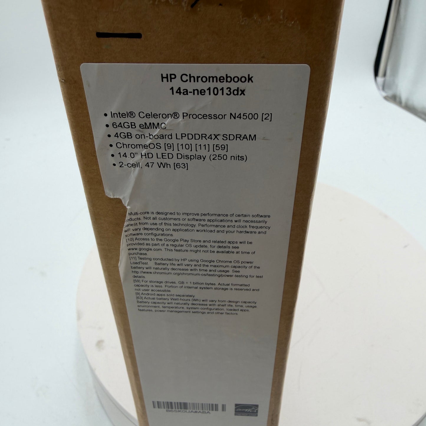 HP Chromebook 14a-1013dx 14-inch Laptop 4GB RAM 64GB Silver New Open Box
