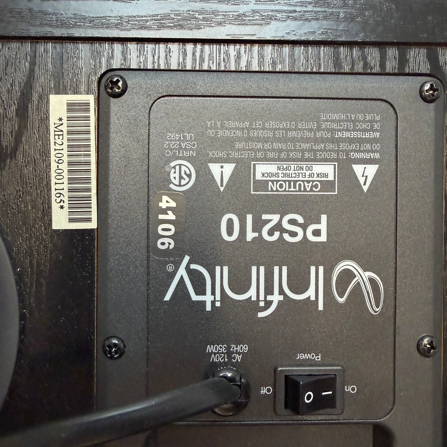 Infinity PS210 Powered Subwoofer Black MINT!