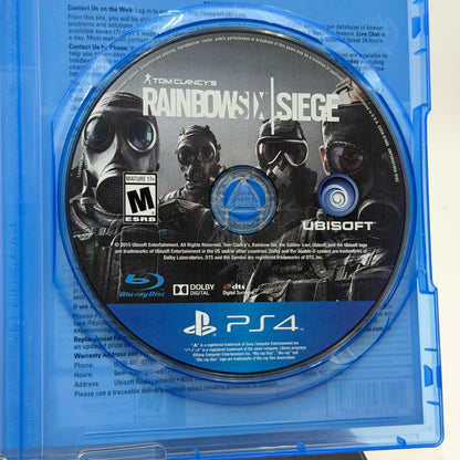 PlayStation 4 Rainbow Six Siege Video Game Used With Box