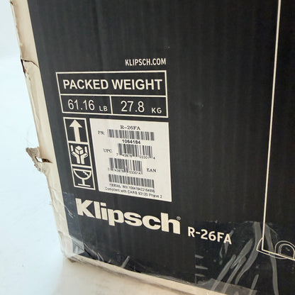 Klipsch R-26FA Floor Standing Speaker Black Used With Box READ