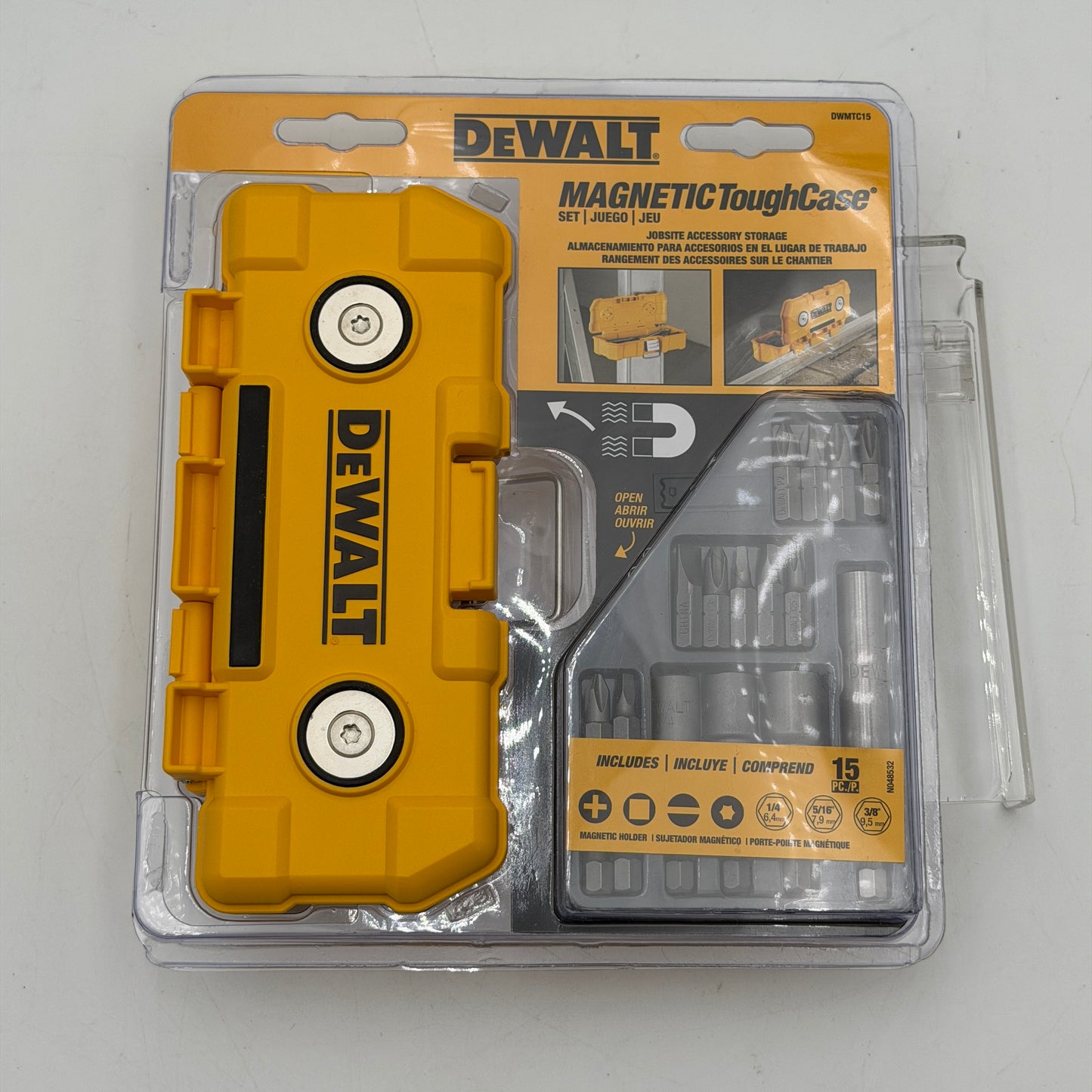 DeWalt DMWMTC15 Magnetic Tough Tool Case Yellow NIB