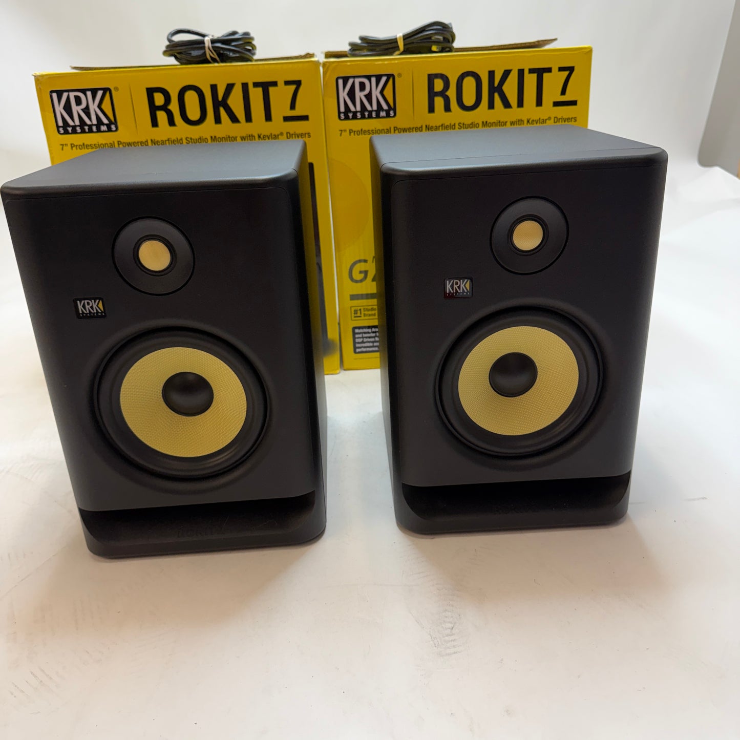 KRK Rokit 7 G4 Powered Monitor Speakers Black Used With Box READ