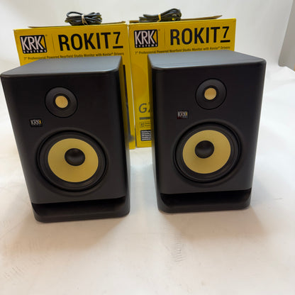 KRK Rokit 7 G4 Powered Monitor Speakers Black Used With Box READ