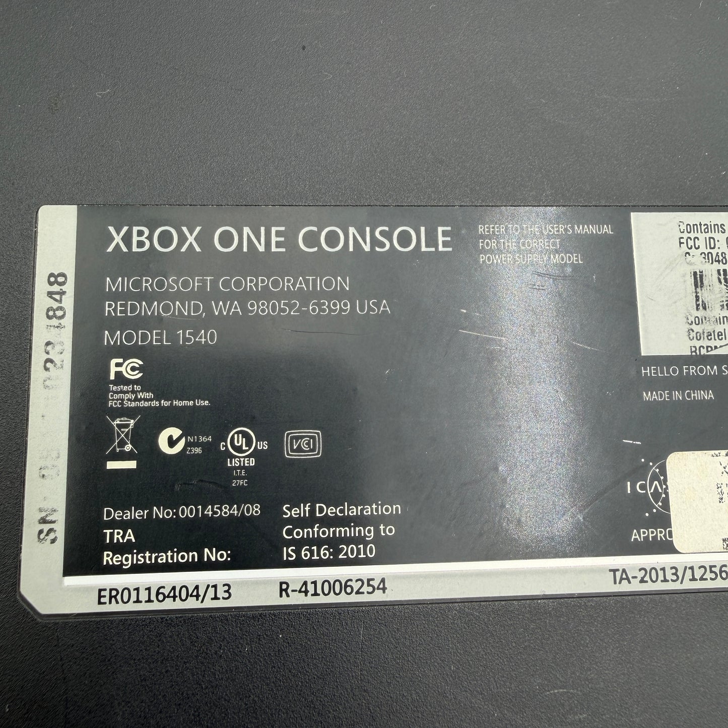 Microsoft Xbox One (1540) 2013 500GB Black Console ONLY