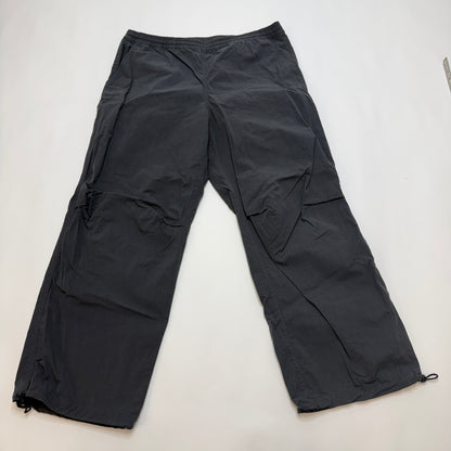 H&M Men's Parachute Pants, Large, Gray, Loose Fit, Cotton Nylon, Toggle Hem