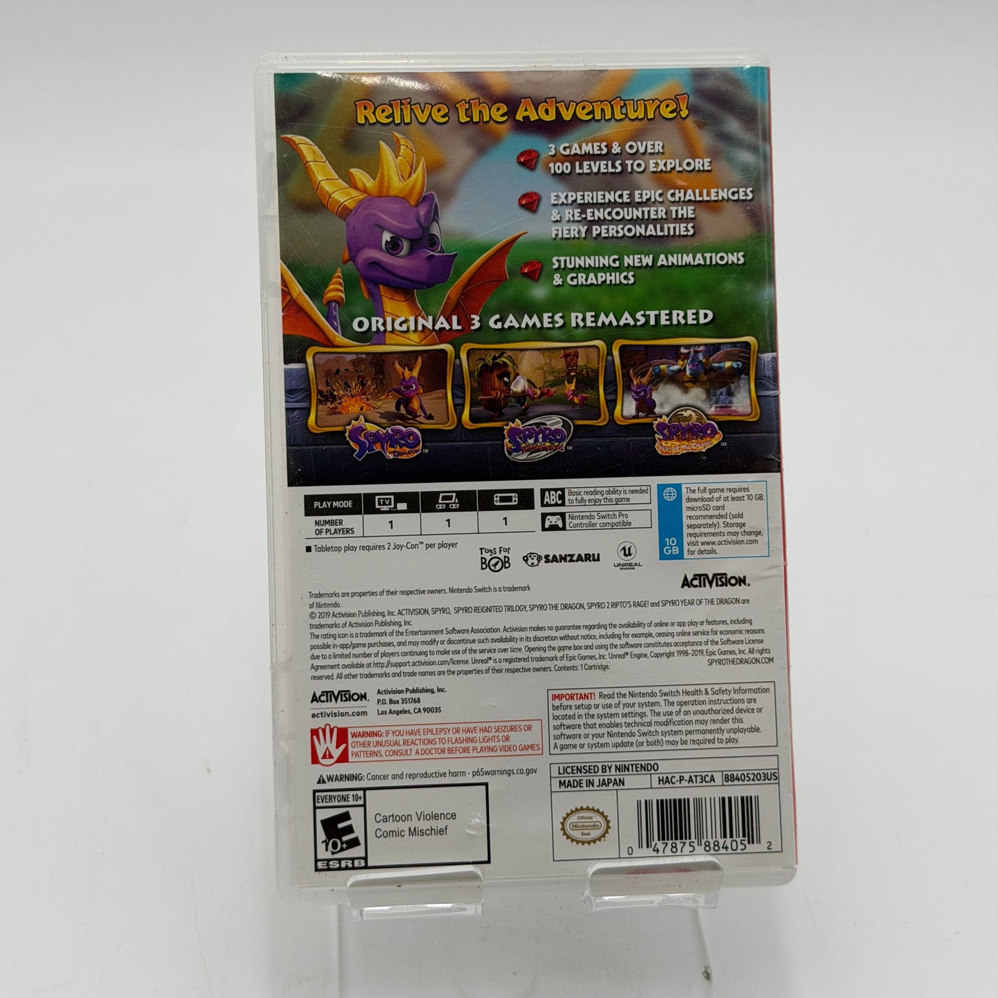Nintendo Switch Spyro Reignited Trilogy Video Game - Used with Box - Black
