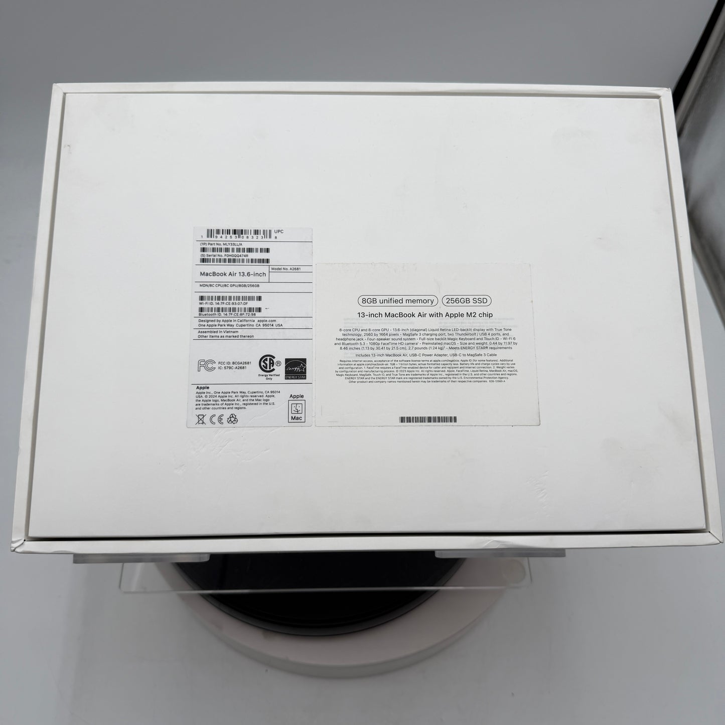 Apple MacBook Air 13-inch M2 A2681 2023 8GB 256GB 100% Batt Black