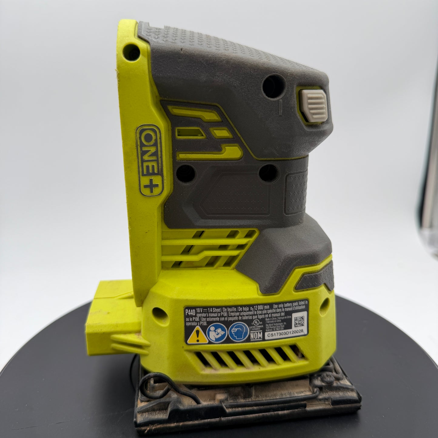 Ryobi ONE+ 18V 1/4 Sheet Cordless Sander P440 Tool Only Green/Gray