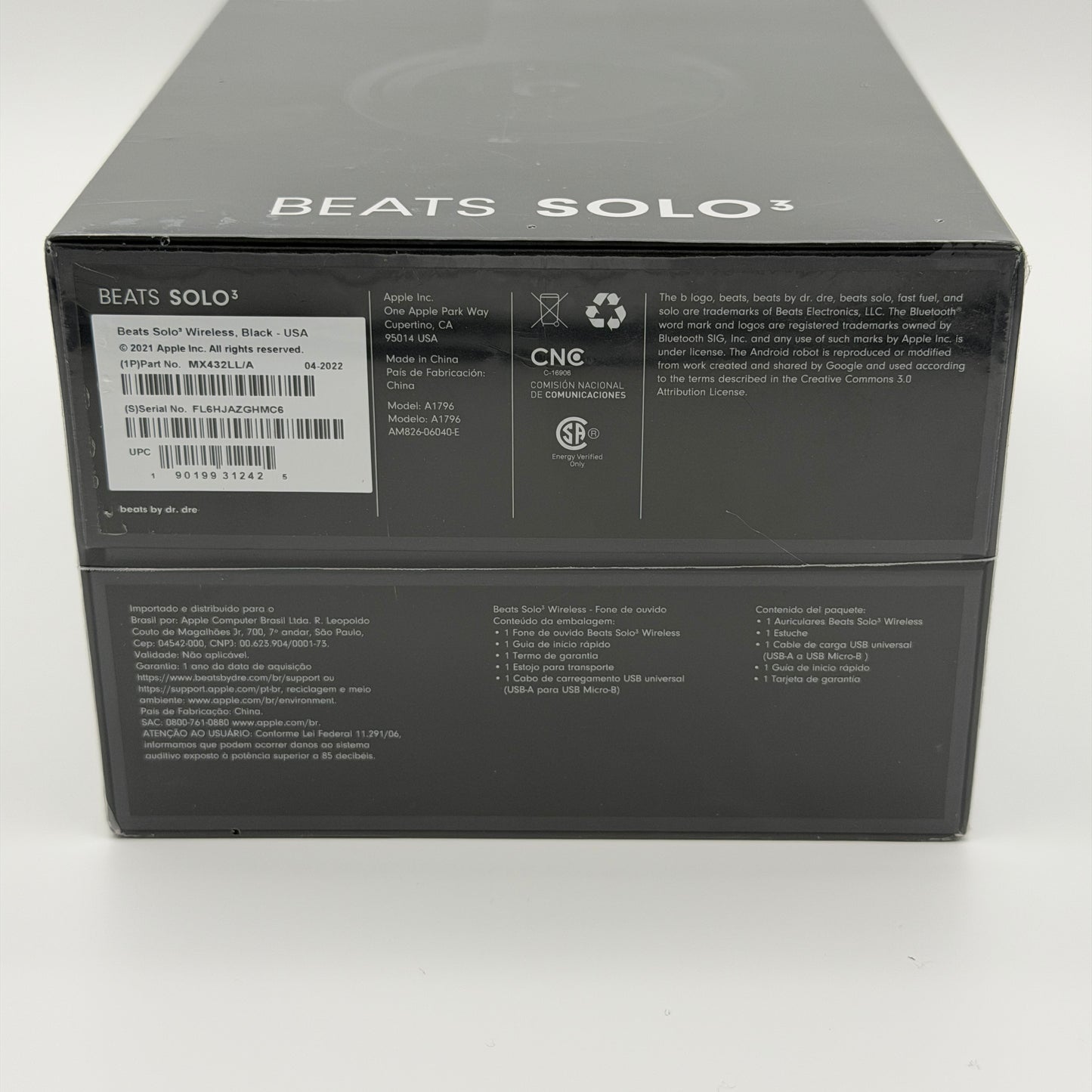 Beats Solo 3 Wireless Headphones Black In Box