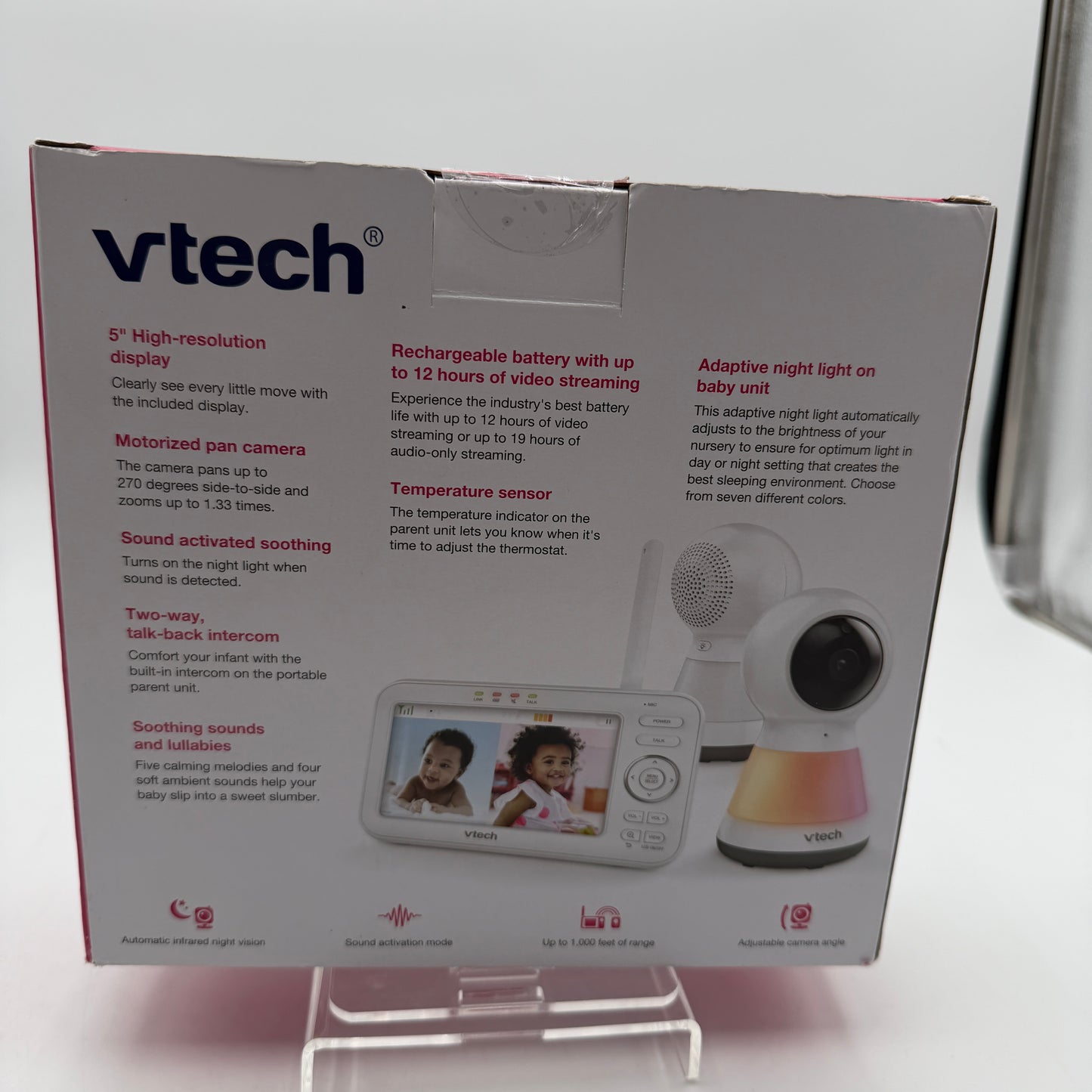 Vtech Pan 2 Camera Video Monitor VM5255-2 White New In Box