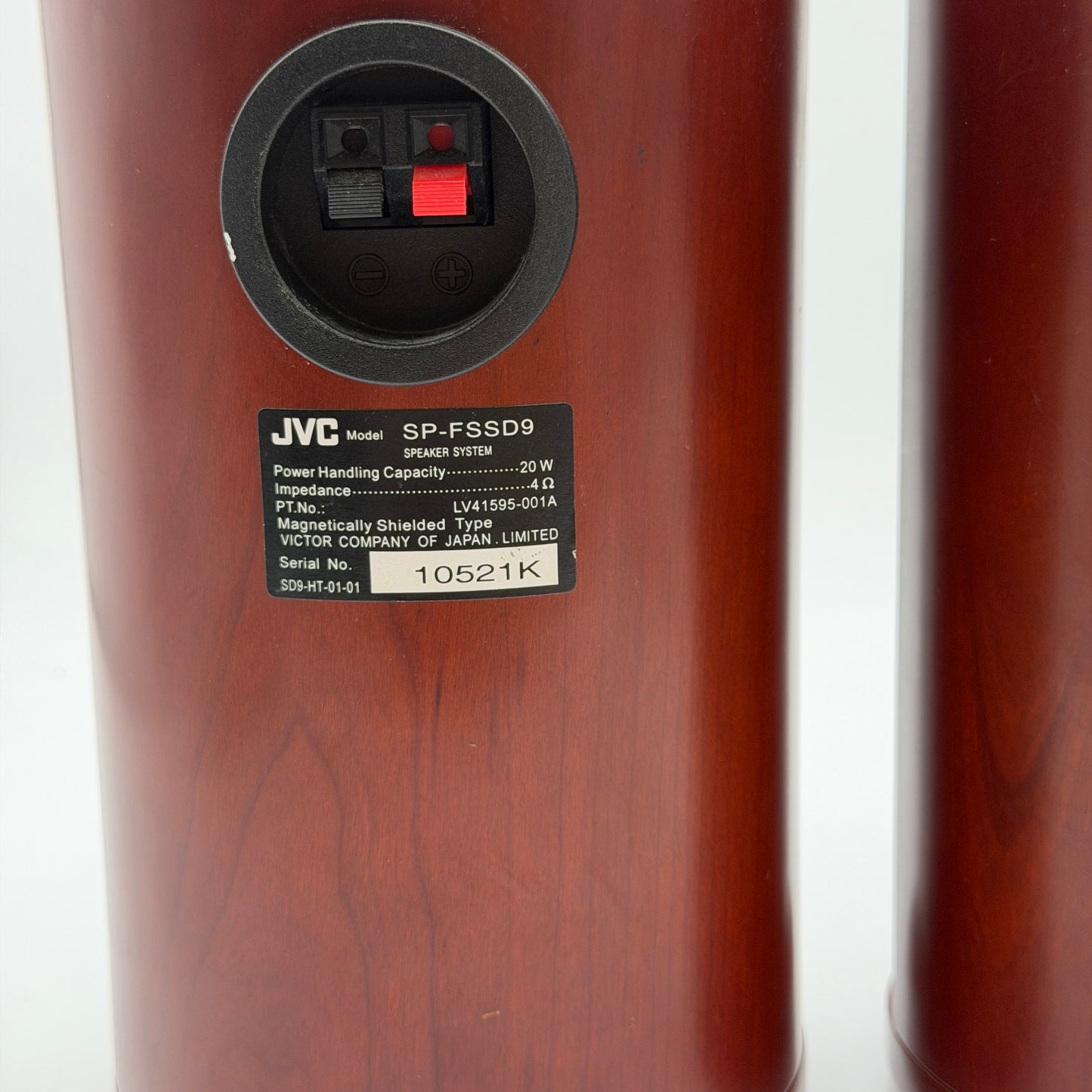 JVC SP-FSSD9 Cherrywood Vintage Bookshelf Speakers 20W Used - Brown