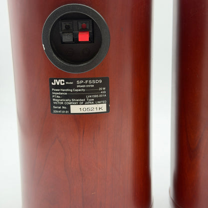 JVC SP-FSSD9 Cherrywood Vintage Bookshelf Speakers 20W Used - Brown