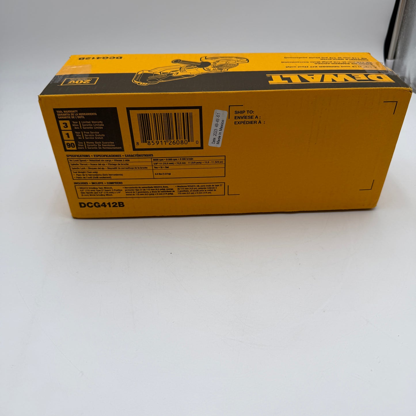 DeWalt DCG412B 4-1/2" (115 mm) Grinder Kit Tool Only NIB