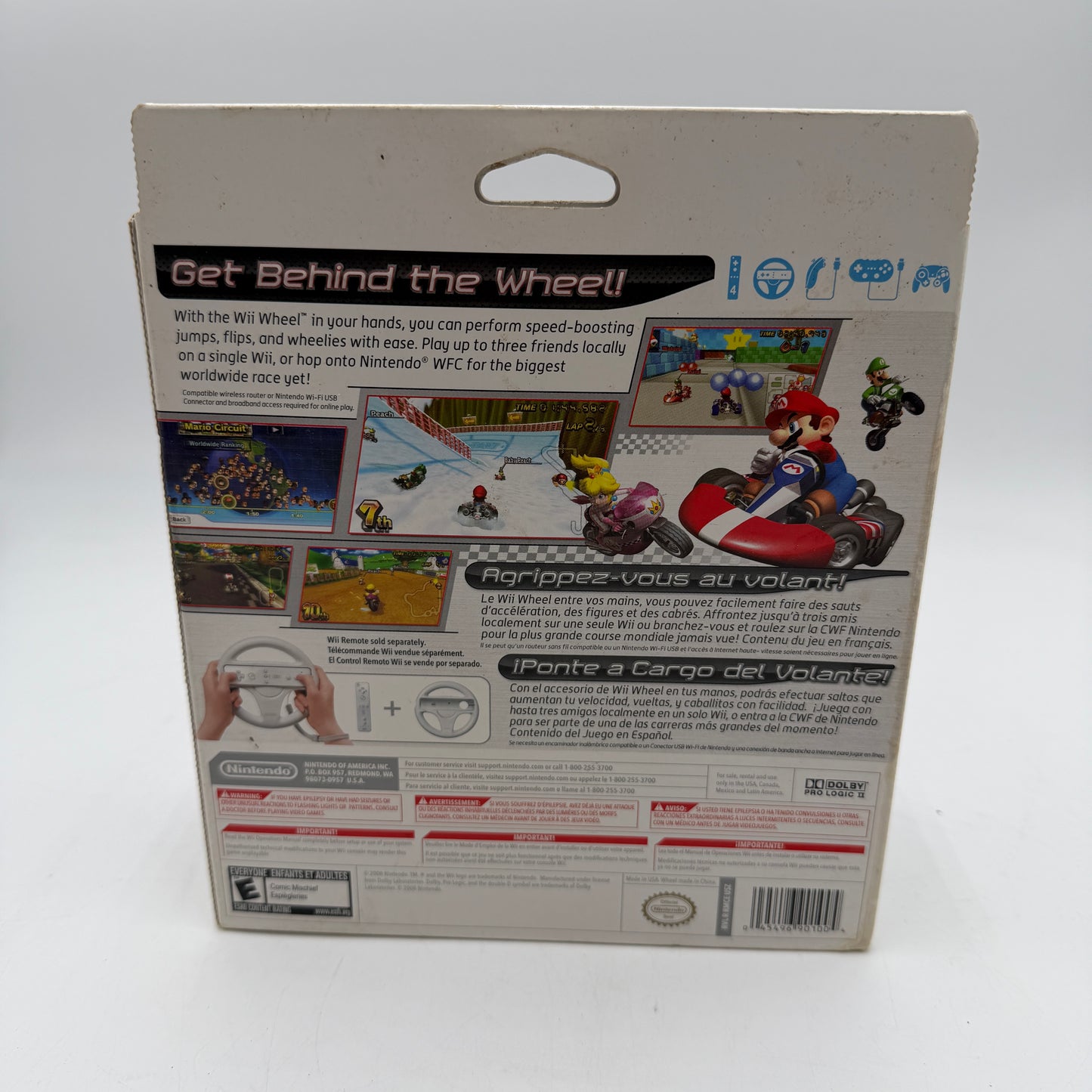 Wii Mario Kart Wii Used with Box and Racing Wheel Excellent Condition