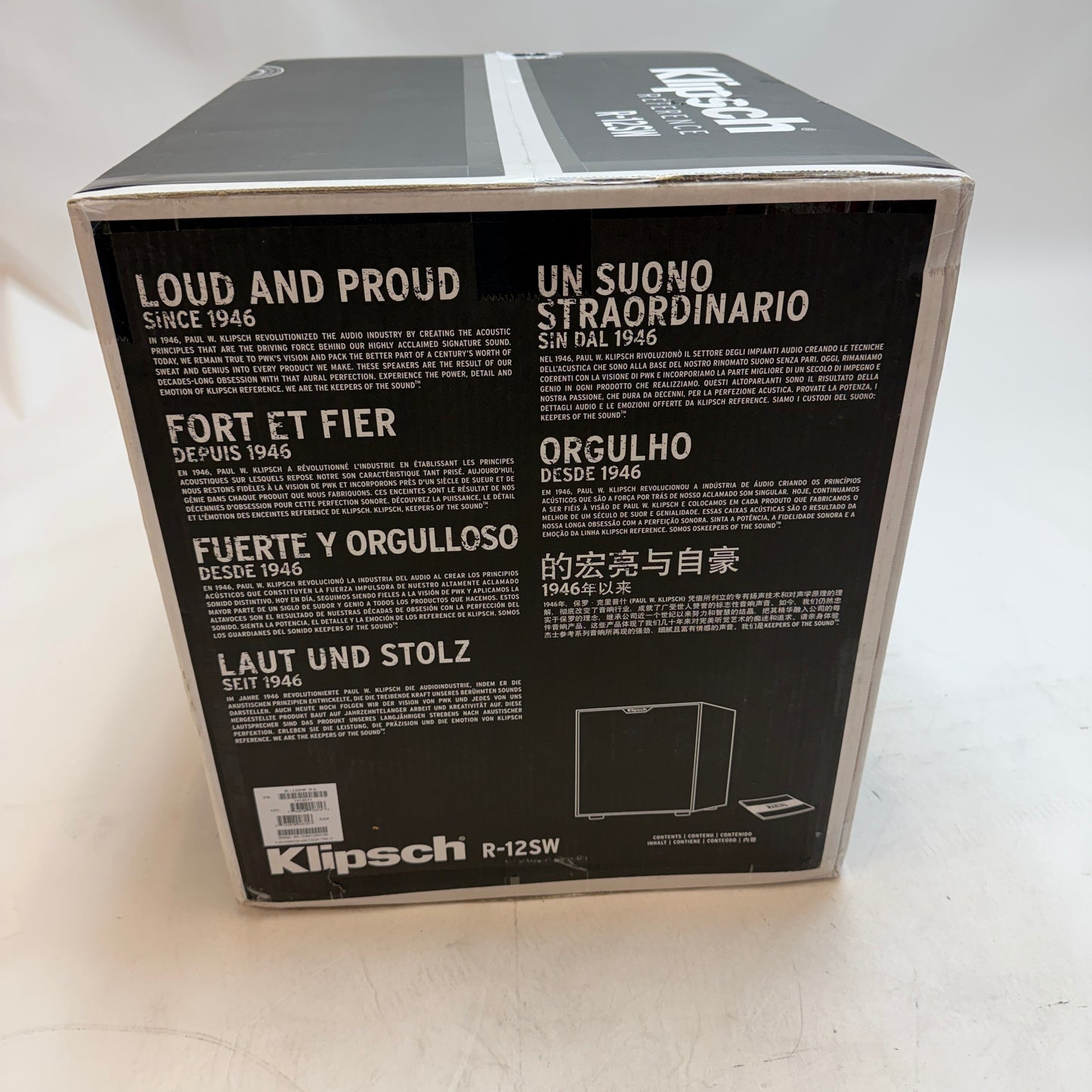 Klipsch R-12SW Subwoofer Black New In Box