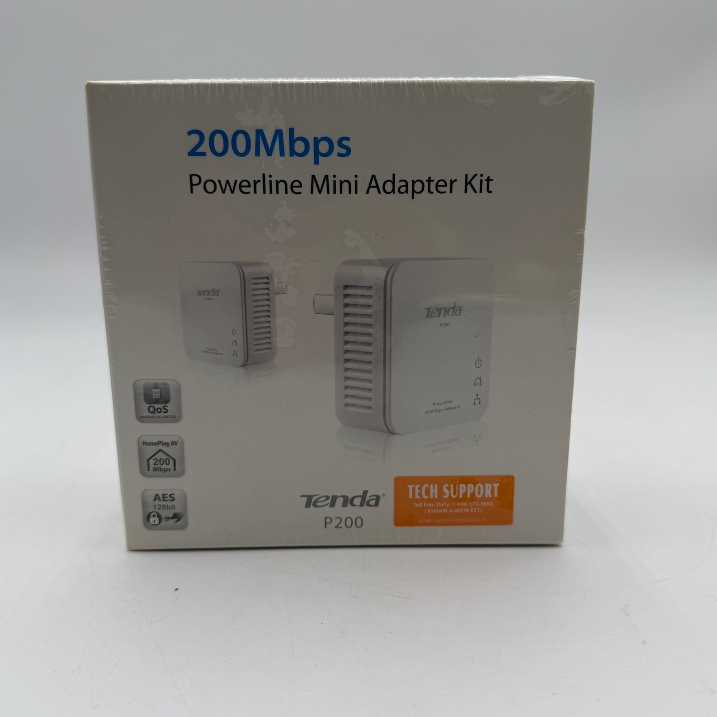 Tenda 200Mbps Powerline Mini Adapter Kit - Networking - White - New In Box