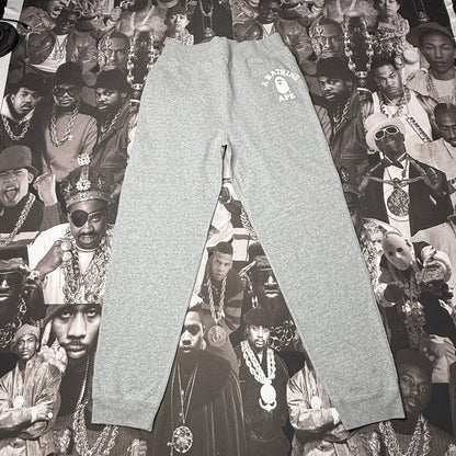 A Bathing Ape College Slim Sweat Pant SZ XL Heather Grey