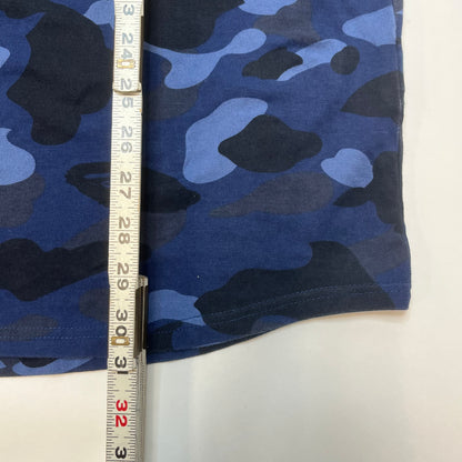 A Bathing Ape Mens Camo Short Sleeve Shirt XL Blue Multi-Colored Used