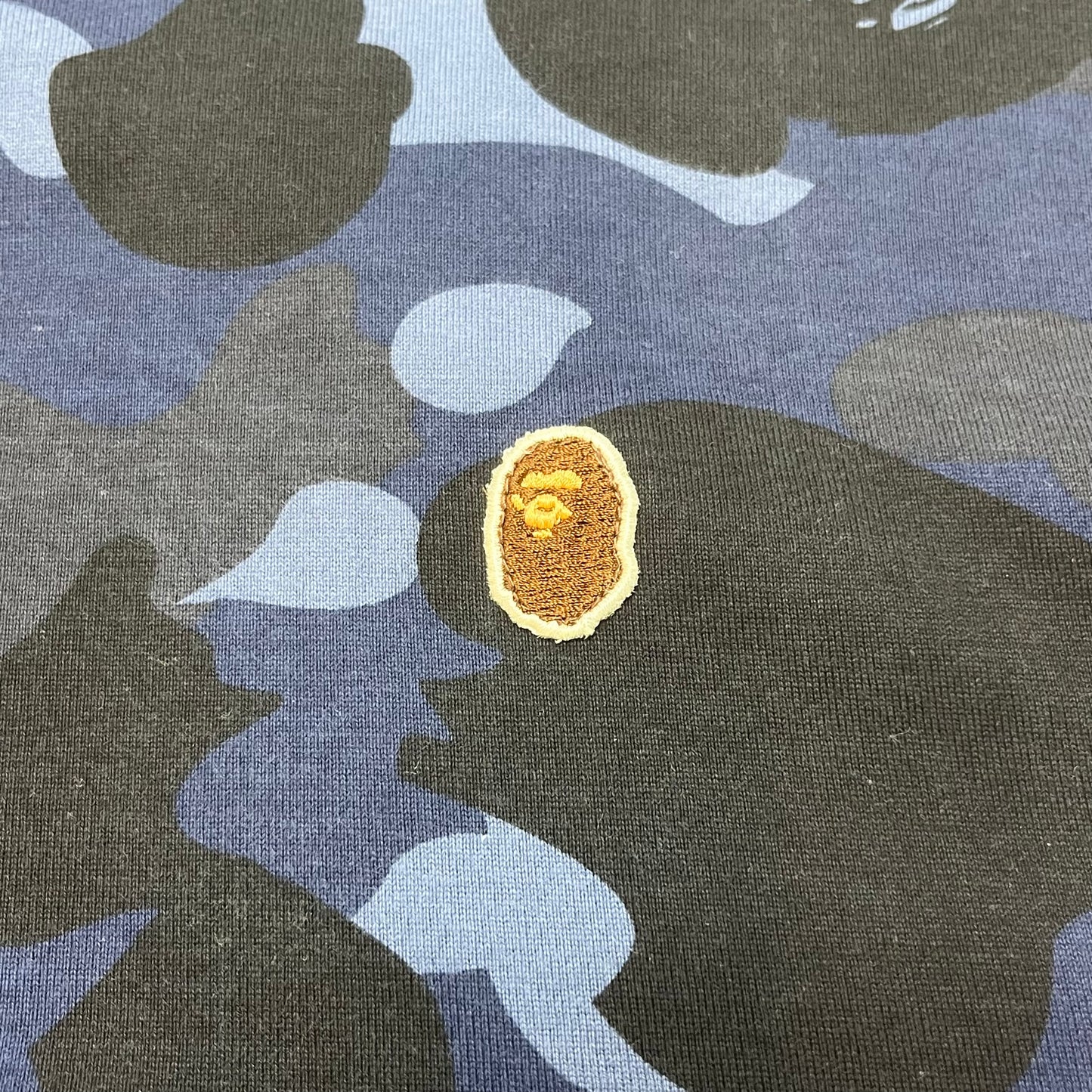 A Bathing Ape Mens Camo Short Sleeve Shirt XL Blue Multi-Colored Used