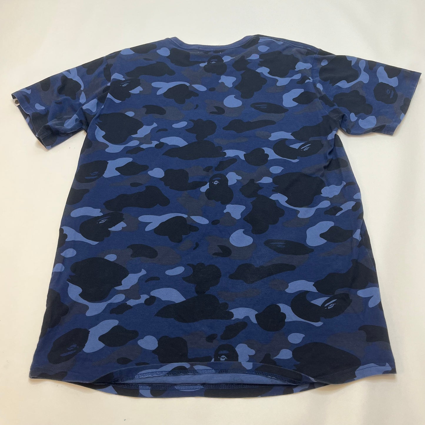 A Bathing Ape Mens Camo Short Sleeve Shirt XL Blue Multi-Colored Used