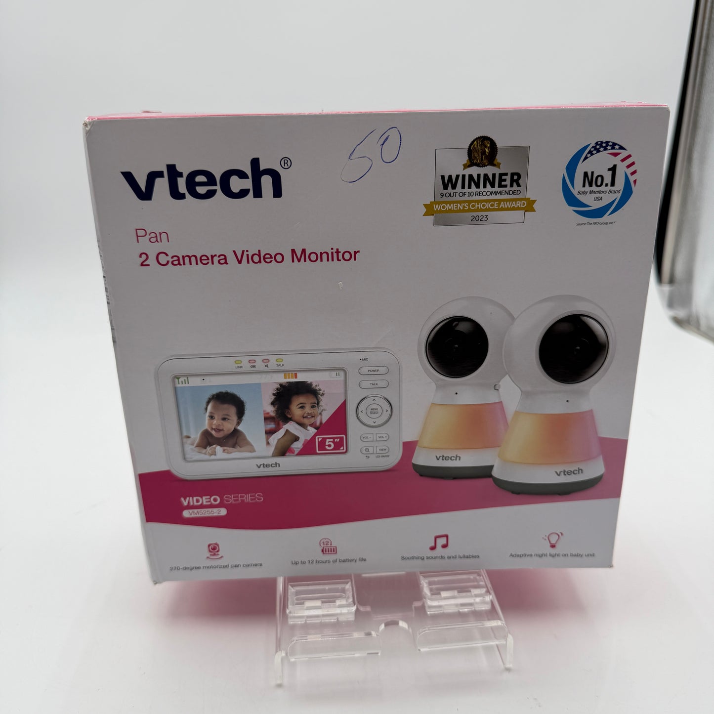 Vtech Pan 2 Camera Video Monitor VM5255-2 White New In Box