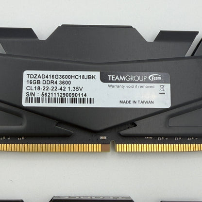 TeamGroup T-FORCE DARK ZA 32GB (16GBx2) DDR4 3600MHz RAM Kit