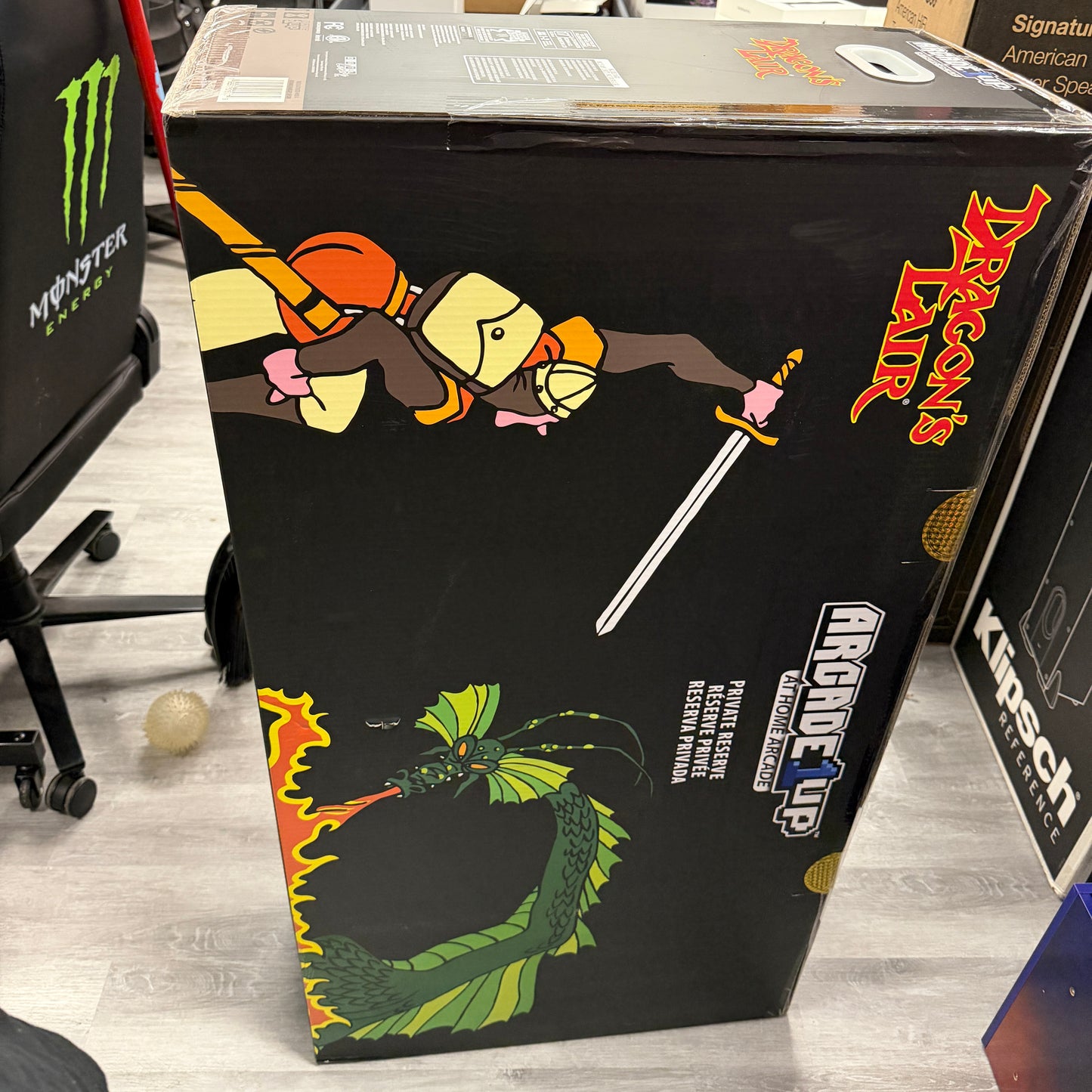 Arcade1UP Dragons Lair Arcarde Black New In Box RARE!
