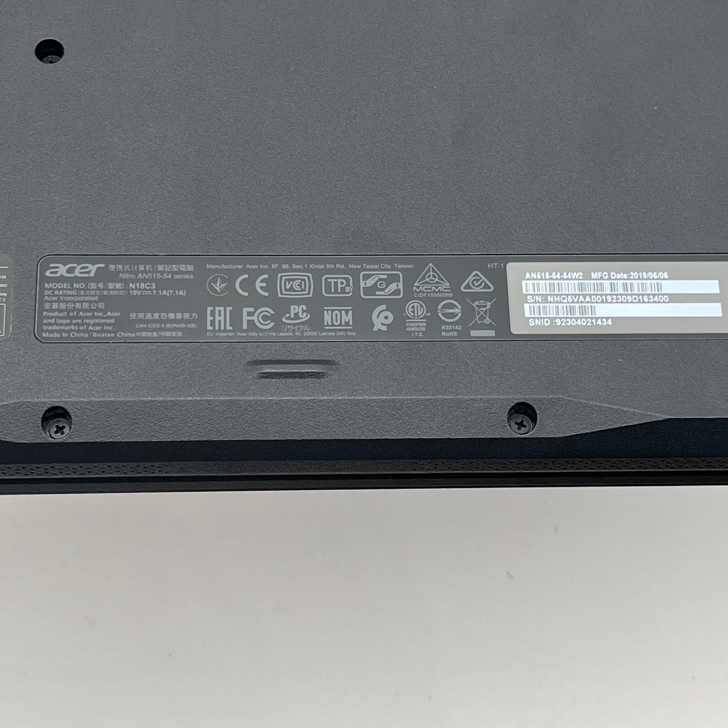 Acer Nitro AN515-54 15-inch Core i5 GTX 1650 16GB 512GB Laptop Used