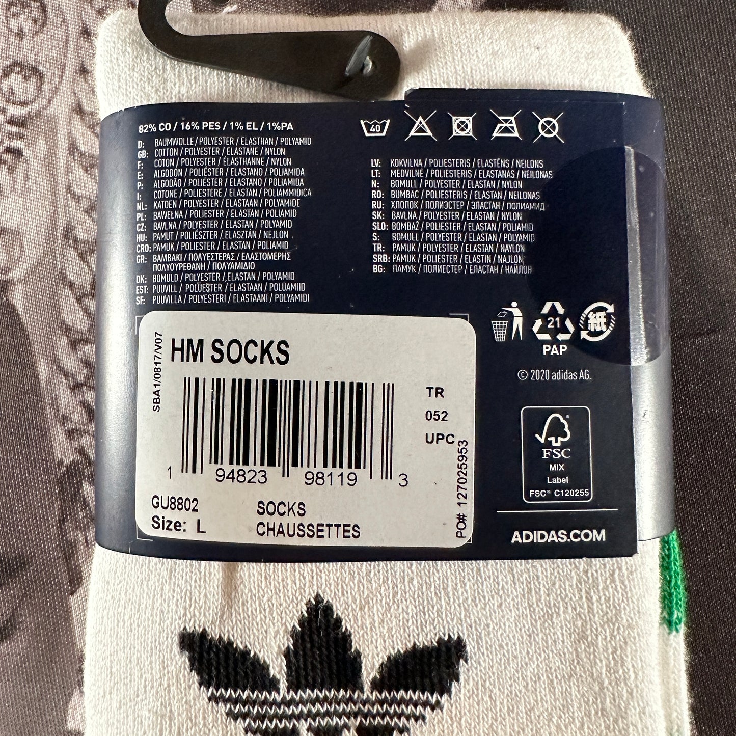 New Adidas Mens HM Socks Green