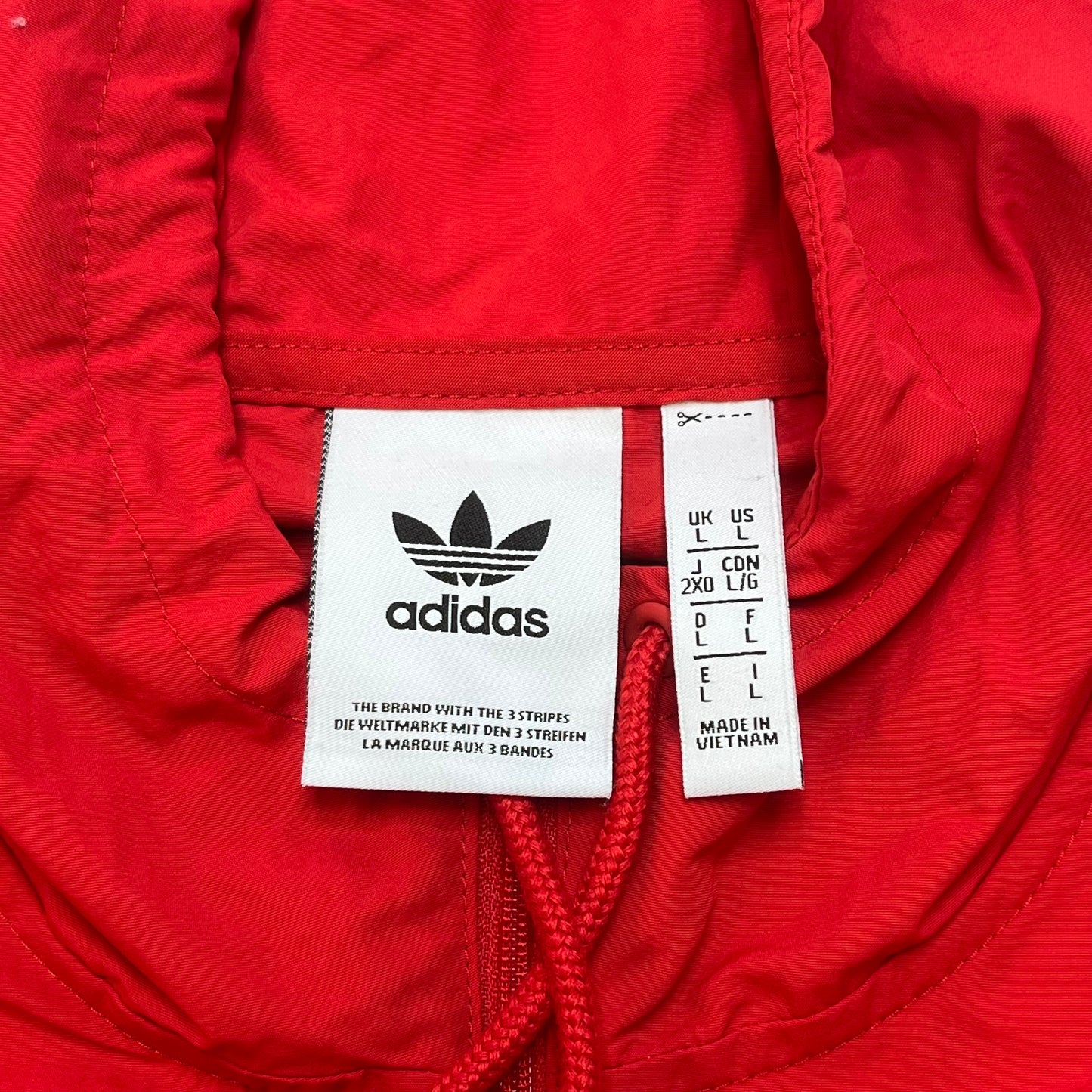 Adidas Men's Nylon Windbreaker Pullover XL Red Used