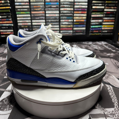 Air Jordan 3 White/Racer Blue-Black CT8532-145 Size 12.5