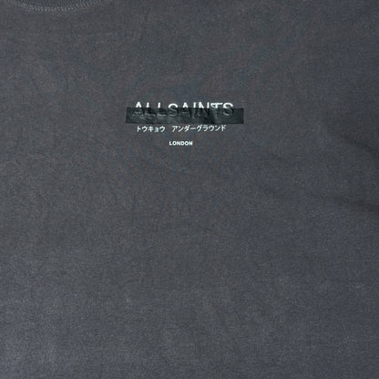 AllSaints Redact Oversized Embroidered Logo T-Shirt XL