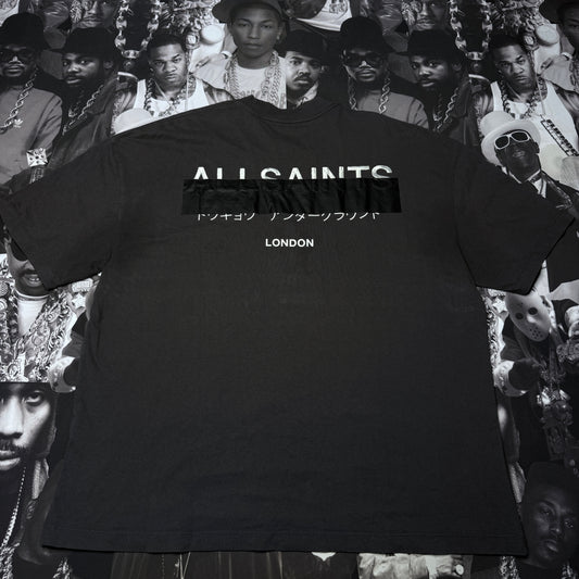AllSaints Redact Oversized Embroidered Logo T-Shirt XL