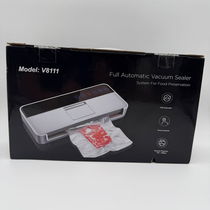 Amazon V8111 Full Automatic Vacuum Sealer Silver Used With Box