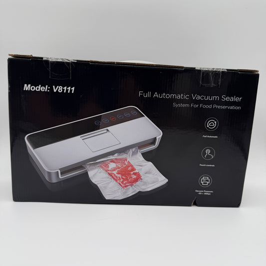 Amazon V8111 Full Automatic Vacuum Sealer Silver Used With Box