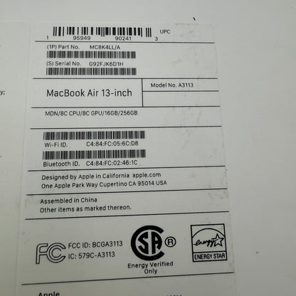 Apple MacBook Air 13-inch M3 A3113 2024 16GB 256GB 100% Bat