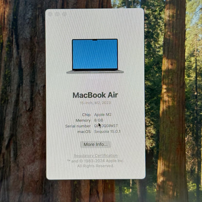 Apple MacBook Air 15" A2941 2023 Space Gray 256GB 8GB RAM M2