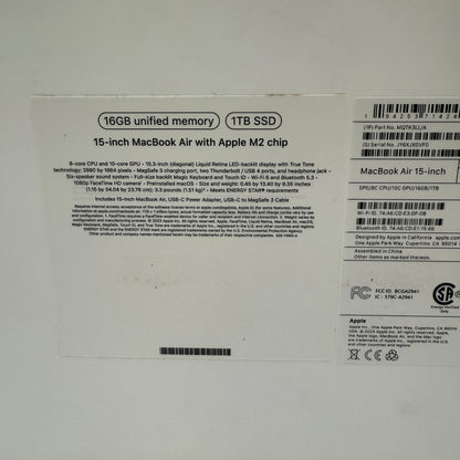 Apple MacBook Air 15" A2941 (2023, 1TB, M2, 16GB) - Gray