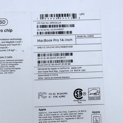 Apple MacBook Pro 14" A2992 2024 M3 Pro 18GB 512GB