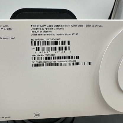 Apple Watch Series 11 42mm GPS + Cellular Titanium Black NIB Unlocked