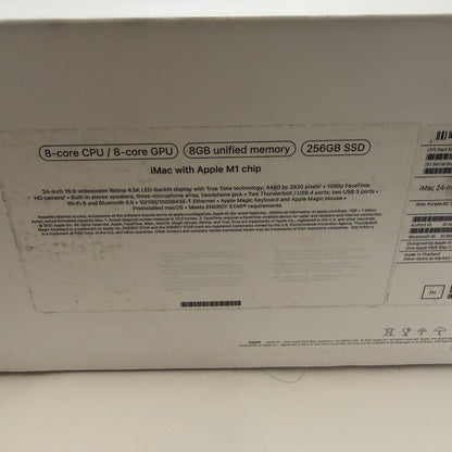 Apple iMac 24" M1 A2438 2021 Desktop Computer - Purple