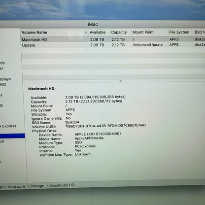 Apple iMac 27-Inch 5k Retina 2019 - 2TB SSD, Core i5, Wireless Keyboard/Mouse Chipped Screen
