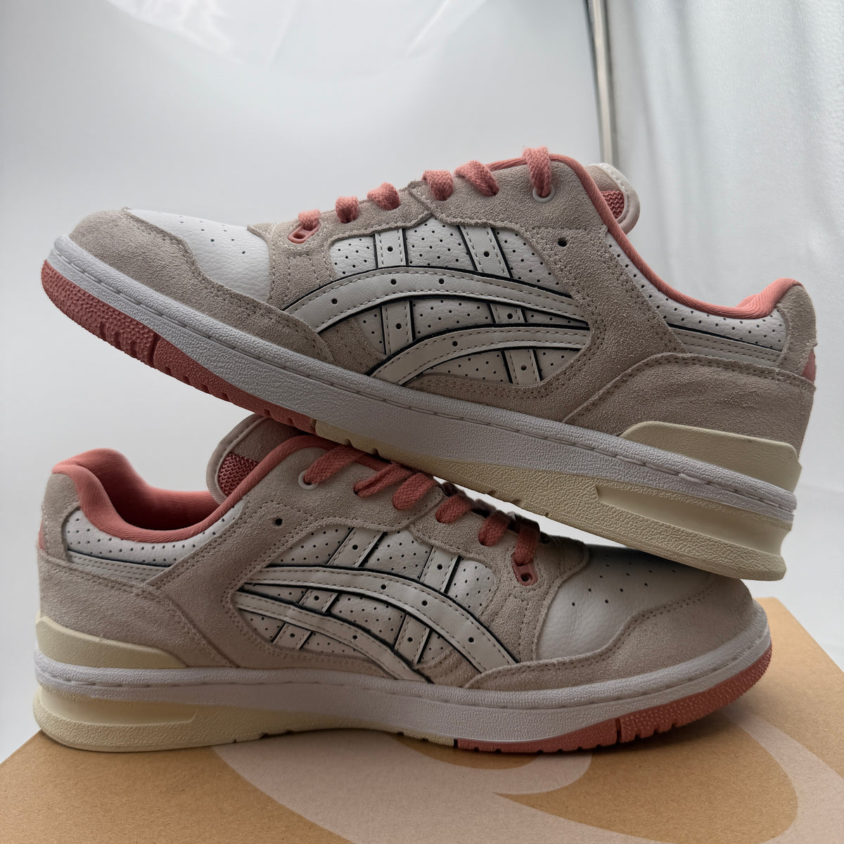 Asics EX89 Cream/White 1201A963-100 Sneakers, Size 10.5, Black, Used With Box