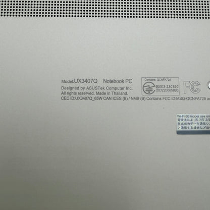 Asus Zenbook UX3407Q 13-inch Laptop 16GB RAM 512GB Snapdragon X Plus X1P-42-100 Silver