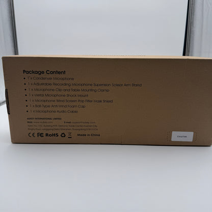 Aukey Studio Condenser Microphone KIT GD-D1 For Streamers and Singers - Used with Box - Black