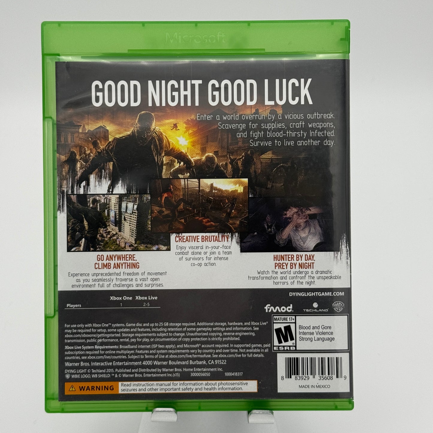 Xbox One Dying Light Game with Box and Manual
