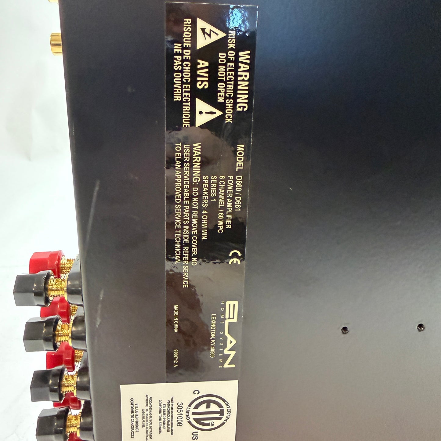 Elan D660/D661 6 Channel Digital Power Amplifier Black Used