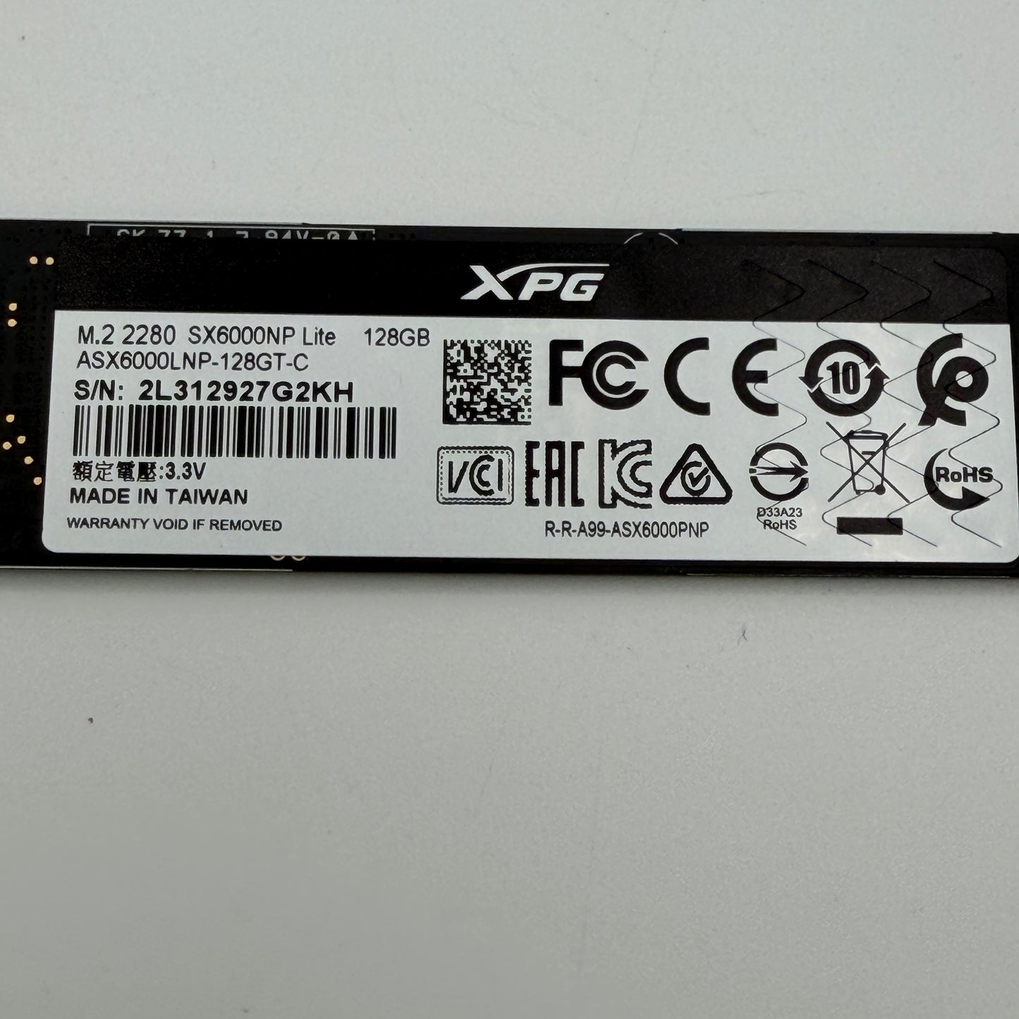 XPG SX6000 Lite 128GB M.2 2280 NVMe PCIe SSD