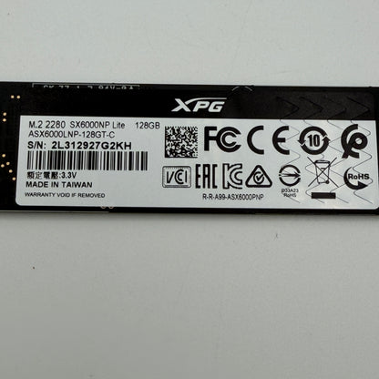 XPG SX6000 Lite 128GB M.2 2280 NVMe PCIe SSD