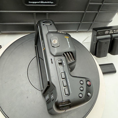 Blackmagic Pocket Cinema Camera 4K 2018 w/ 3 Batteries, Cage, Flight Case